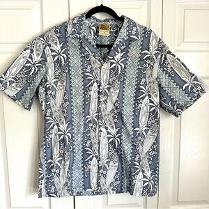 Vtg Winnie Fashion Mens Button Up Shirt Sz M Hawaiian 90s Luau Hipster Vacation